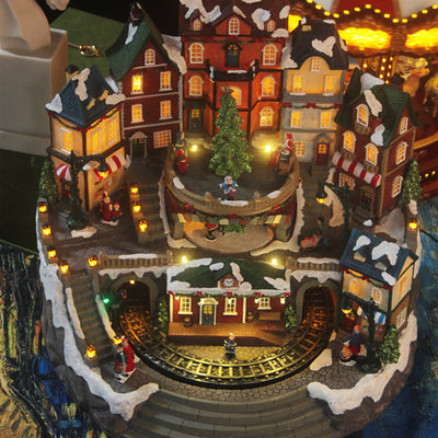 Casa Navideña Luminosa con Tren Giratorio y Música LED - Image 3
