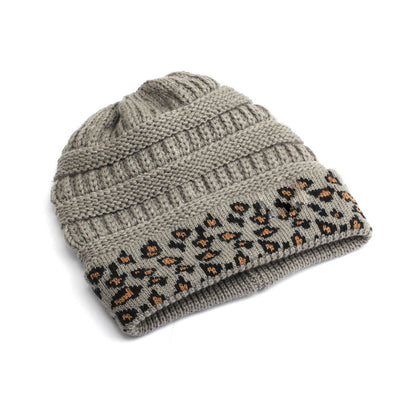 Gorro Tejido para Mujer Estampado Leopardo - Abrigo Cálido para Invierno - Image 16