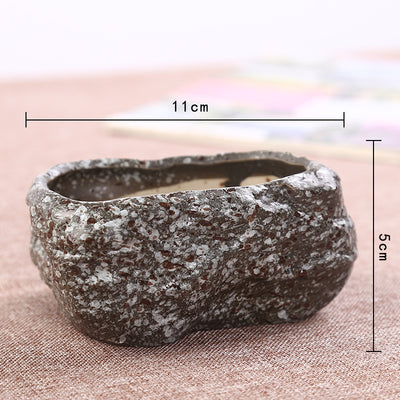 Maceta de Cerámica Artesanal para Suculentas - Diseño Piedra Mini - Image 6