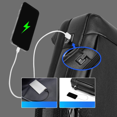 Mochila de Cuero para Negocios - Backpack Ejecutivo para Hombre - Image 5