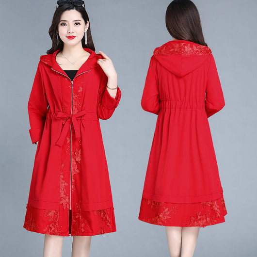 Abrigo Trinchera Elegante Talla Grande para Mujer Largo - Image 6