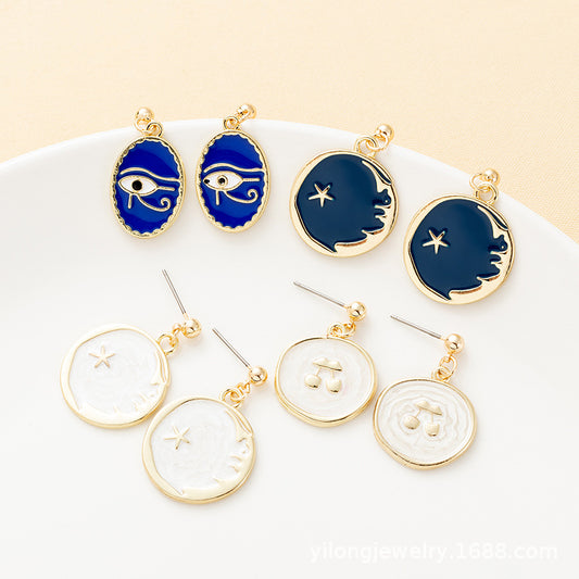 Aretes Diseñador con Motivo de Ojos - Estilo Moderno y Cautivador