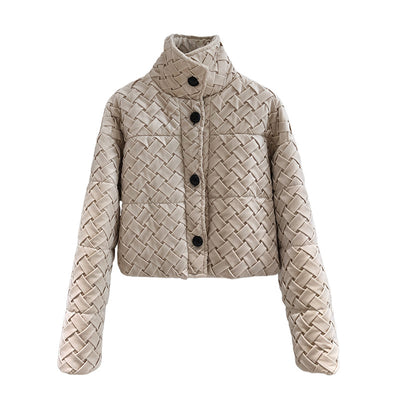 Chaqueta Acolchada Cuello Alto para Mujer - Elegancia y Calidez - Image 3
