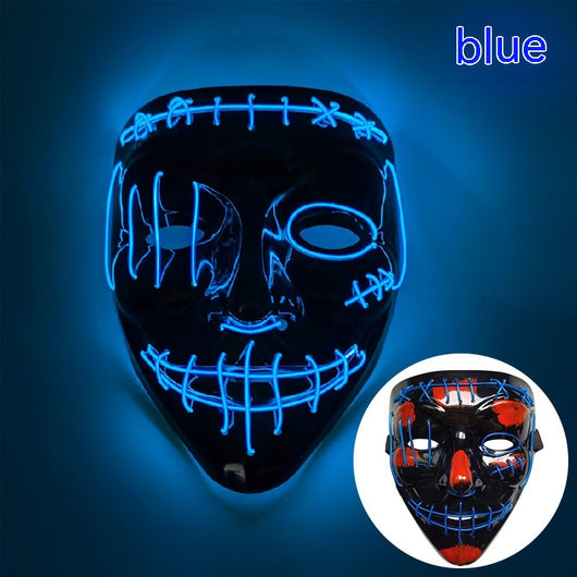 Máscara LED Luminosa en Forma de V para Halloween