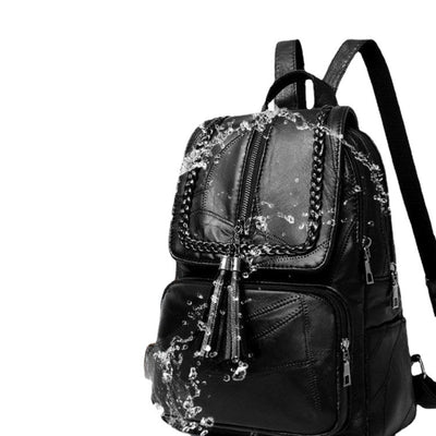 Mochila de Cuero PU con Flecos para Mujer - Estilo Casual y Funcional - Image 3