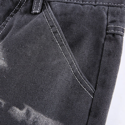 Jeans Rectos Tie Dye para Mujer con Drapeado Moderno - Image 13