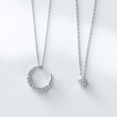 Collar de Plata Esterlina Estrella y Luna para Mujer - Image 7