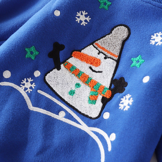 Suéter Navideño para Bebé con Muñeco de Nieve y Forro de Terciopelo - Image 16