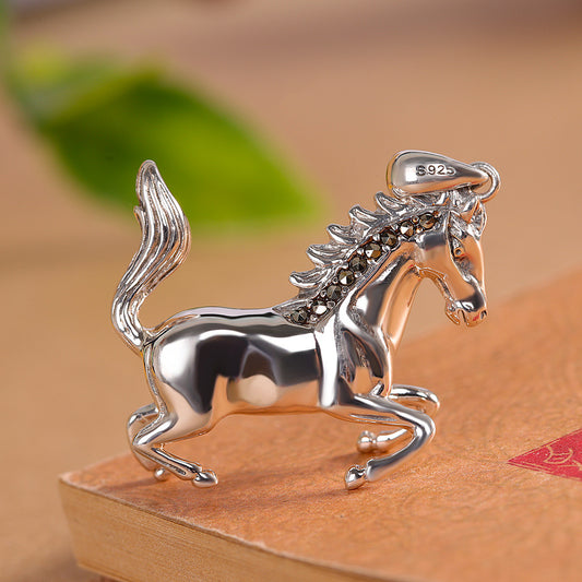 Colgante del Caballo del Zodiaco con Acabado Envejecido