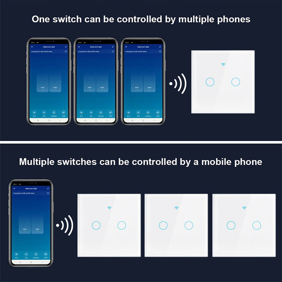 Interruptor Inteligente WiFi RF433 Voz Control Estándar Europeo Universal