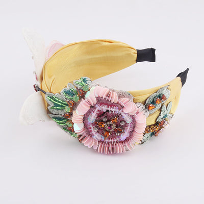 Diadema de Flanela con Lentejuelas, Mariposa, Diamantes y Flores - Image 6