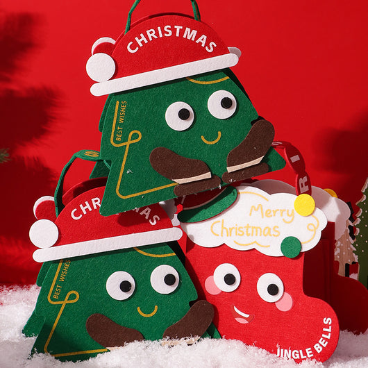Bolsa de Fieltro Navideña con Diseño Infantil para Regalos - Image 4