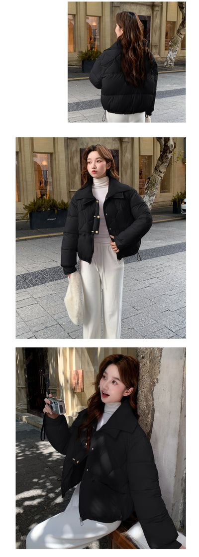 Abrigo Acolchado de Algodón con Diseño Rombo - Elegancia Casual y Confort - Image 15