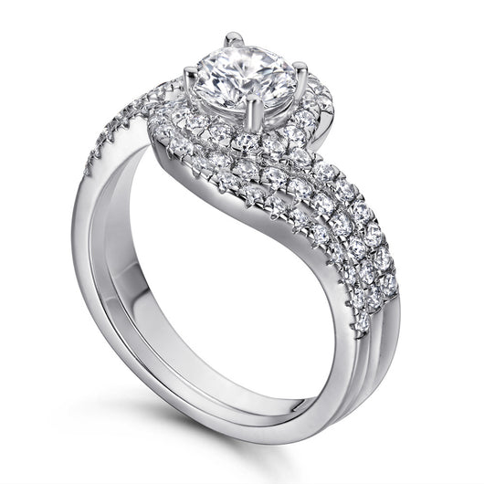 Anillo de Plata 925 para Mujer Diseño Retorcido con Circonitas Incrustadas - Image 10
