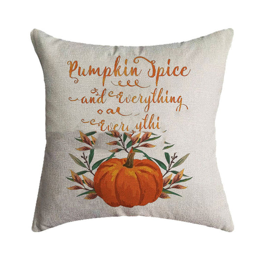 Funda de Almohada Otoño Calabaza - Diseño Festival Thanksgiving en Arpillera - Image 6