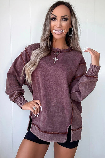 Blusa Suelta Casual de Color Liso con Abertura Lateral - Image 8
