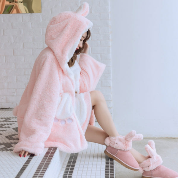 Sudadera Capucha Orejas de Conejo Peluche Suave