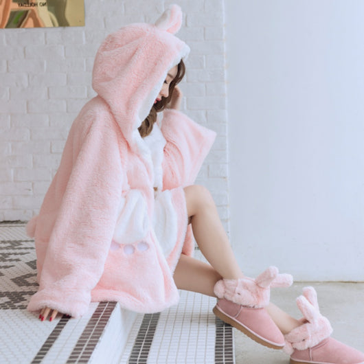 Sudadera Capucha Orejas de Conejo Peluche Suave - Image 2
