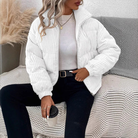 Abrigo de Pana Grueso Talla Grande para Mujer - Image 3