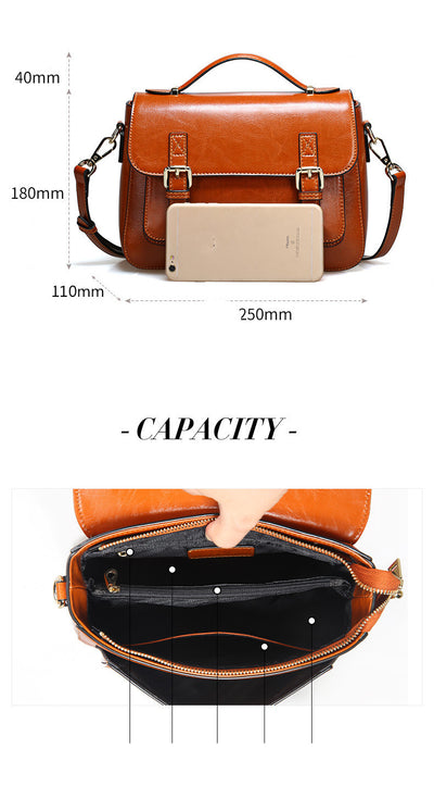 Bolso Mensajero de Cuero Genuino para Mujer - Image 11