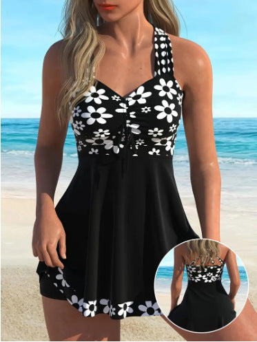 Bikini Halter Estampado con Cordones y Encaje para Playa y Termas - Image 12