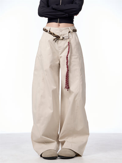 Pantalones Casuales Retro Matchet para Mujer con Cinturón - Image 10