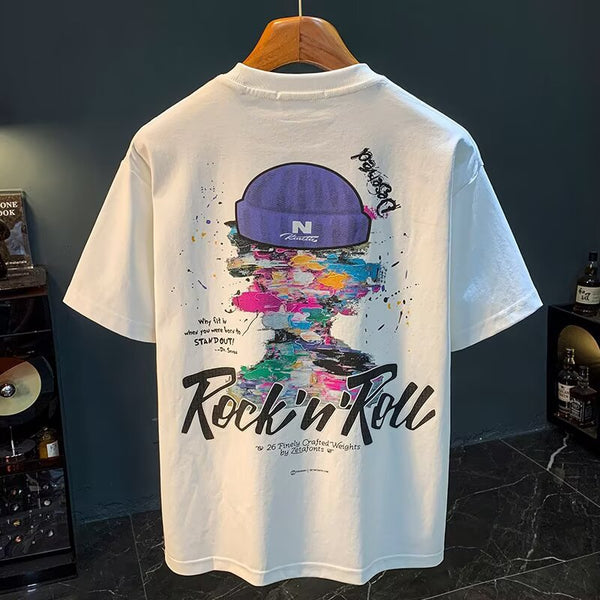 Camiseta Suelta Estampada Casual Versátil para Hombre - Image 7