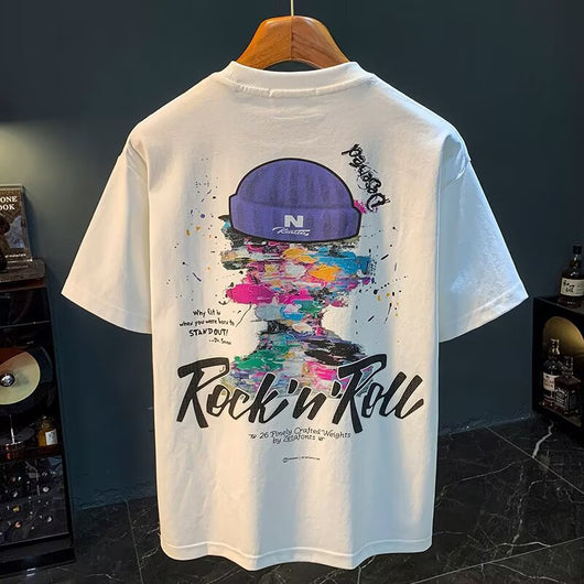 Camiseta Suelta Estampada Casual Versátil para Hombre - Image 7