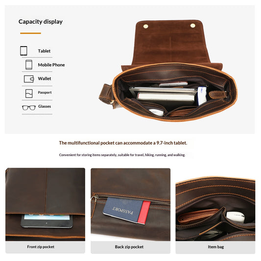 Bolsa Crossbody de Cuero Premium para Hombre - Diseño Versátil y Elegante - Image 2
