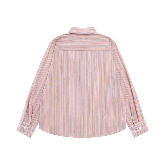 Camisa Holgada a Rayas Contraste para Hombre Otoño - Image 17
