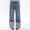 Jeans de Patchwork con Contraste de Colores Efecto Lavado