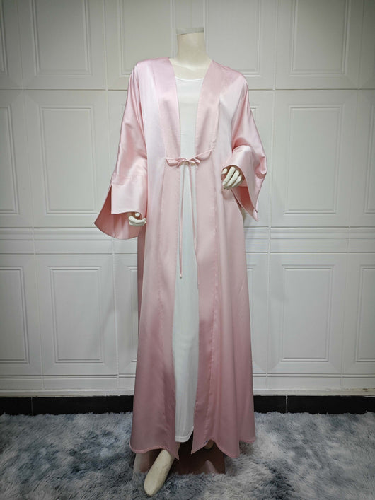 Vestido Abaya de Satén Suave - Moda Elegante Oriente Medio - Image 6