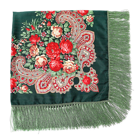 Pañuelo Floral Retro con Flecos para Mujer - Image 11