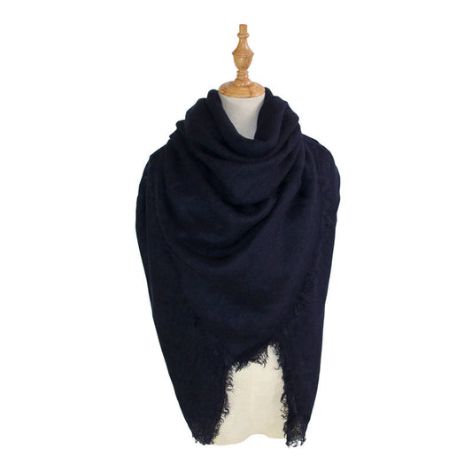 Bufanda Oversized de Falso Cachemira - Diseño Liso y Versátil