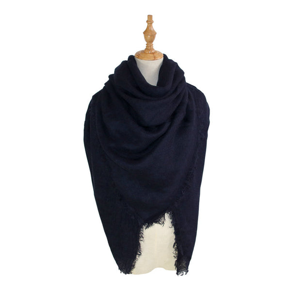 Bufanda Oversized de Falso Cachemira - Diseño Liso y Versátil