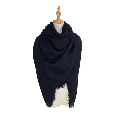 Bufanda Oversized de Falso Cachemira - Diseño Liso y Versátil