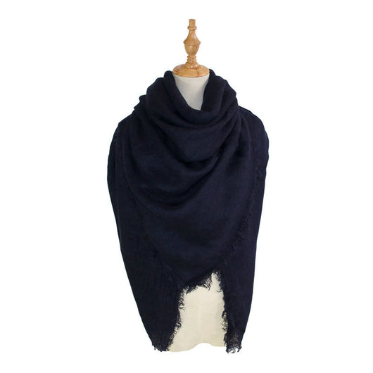 Bufanda Oversized de Falso Cachemira - Diseño Liso y Versátil