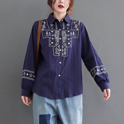 Blusa Holgada de Manga Larga para Mujer Talla Grande - Image 8