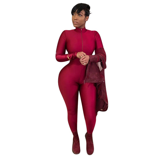 Jumpsuit Ajustado de Manga Larga con Cierre Frontal - Image 16