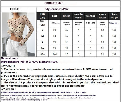 Playera Manga Larga Transparente con Puntos - Cuello Redondo Slim Fit - Image 7