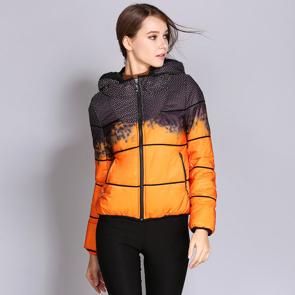 Abrigo de Invierno para Mujer con Plumón y Lunares