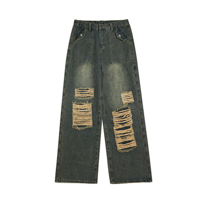 Jeans Rotos Vintage con Parches para Hombre - Diseño Nicho - Image 2