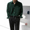 Camisa de Pana Suelta Retro Coreana de Color Sólido