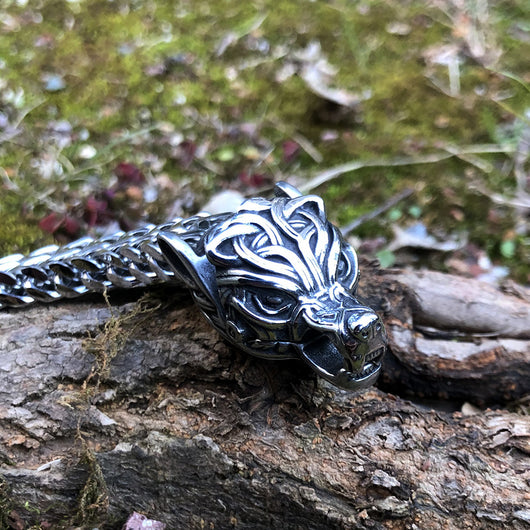 Pulsera Vikinga de Acero Titanio Estilo Vintage para Hombre - Image 3