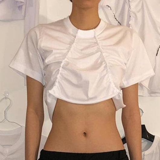 Blusa de Verano con Diseño de Pliegues y Costuras Europeas - Image 11