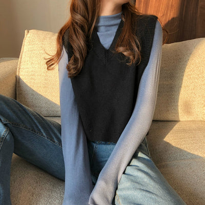 Chaleco Tejido Escote V para Mujer - Prenda Exterior sin Mangas - Image 9