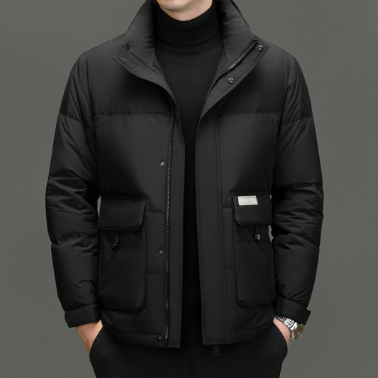 Chaqueta de Plumas con Cuello Alto para Hombre - Abrigo Invernal Premium