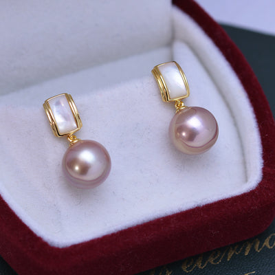 Aretes de Perlas de Agua Dulce Blancas 10-11mm - Círculo Perfecto Brillo Intenso - Image 3
