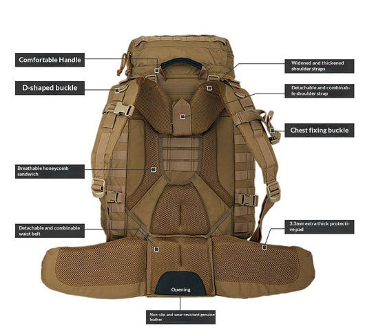 Mochila Táctica Expedition 90L Impermeable y Transpirable para Viajes Extremos - Image 13