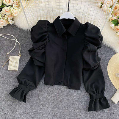 Blusa Retro Elegante con Mangas Abullonadas - Image 2